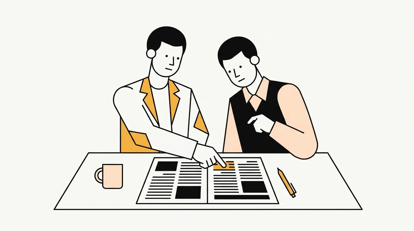 Twee mensen bekijken samen een geschreven SEO-tekst